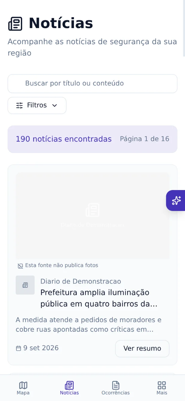 As notícias da sua região, organizadas